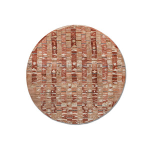 Alfombras Manchaha de Lana y Seda de Bambú Anudadas a Mano, Diseño de Parches Rojos y Naranjas para Uso Doméstico-Les-2884 - Product Image 1