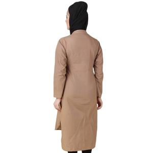 Tunique élégante en popeline de coton kaki Afnan Simple Fashion - Product Image 5
