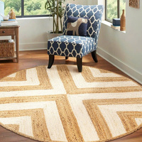 Tapis de sol bohème en jonc de mer et jacinthe d'eau, tissé à la main, à tissage plat, lavable, pour la décoration intérieure moderne