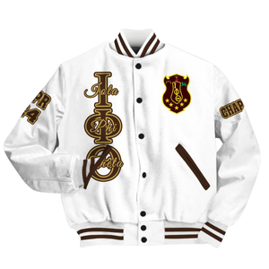 Iota Phi Theta 1963 Classic Brown Gold Letterman Jacket Varsity Greek Life Fraternity Apparel Heritage Style Wear - Product Image 2
