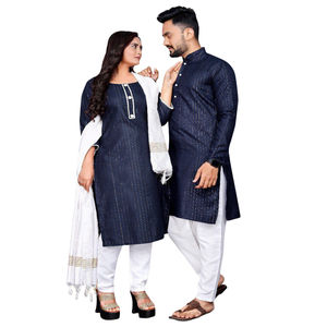 Elegant Adults' Pure Slub Cotton <b>Fabric</b> Kurti Kurta <b>Silver</b> Weaving Lining Festivals Special Occasions Indian Pakistani Clothing - Product Image 1