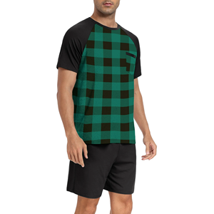 Ensemble 2 Pièces Décontracté pour Homme 100% Coton Respirant Manches Raglan T-Shirt & Short Couleur Contrastée Collection Été - Product Image 5