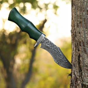 Couteau de chasse en acier de Damas en gros, manche en bois de cerf pour la survie en plein air, le camping, la pêche, la chasse, lame en acier de Damas - Product Image 2