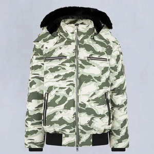Custom Men Camouflage Puffer <b>Jacket</b> with Fur Hood Thick Warm Quilted Bomber Coat Windproof Tactical Winter <b>Camo</b> Parka Outwear - Product Image 4