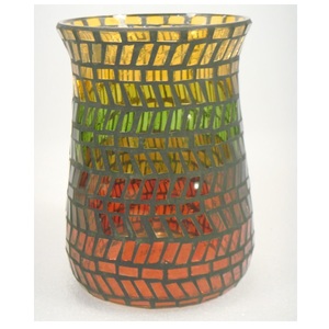 Portavelas de huracanes de vidrio con acabado de mosaico para decoración del hogar, decoración de mesa de Navidad para fiestas - Product Image 1