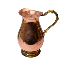 ถ้วยเซรามิกสากลคุณภาพสูงเหยือกน้ำแบบใช้ค้อนทำจากทองแดงบริสุทธิ์ผลิตจากอินเดีย - Product Image 5