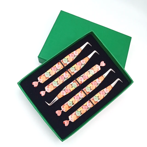 Pince à épiler à pointe en fibre de marque privée 45 90 degrés en forme de L pince à épiler extension de cils volume pince à épiler - Product Image 1