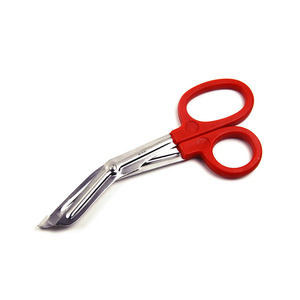 Tijera de vendaje de acero inoxidable de fabricante personalizado de alta calidad con fuente de alimentación manual de agarre de plástico - Product Image 1