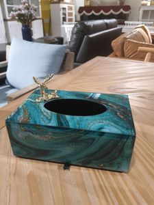 Porte-mouchoirs en résine attrayant de haute qualité porte-mouchoirs décoratif fabriqué à la main pour salle à manger cuisine utiliser boîte de rangement de serviettes - Product Image 2