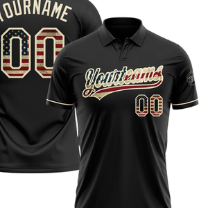 Camiseta Polo Sublimada Personalizada con Diseño de Bandera de EE. UU., Número de Jugador y Nombre de Equipo, Ropa Deportiva Elegante con Estampado Personalizado - Product Image 2