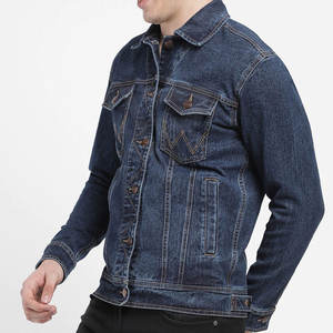 Chaqueta de Mezclilla Azul para Hombre, Cuello Alto, Estilo Biker, Ropa de Invierno de Alta Calidad, Estilo Personalizado, 100% Algodón, Tela Premium, Moda Urbana - Product Image 4