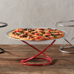 Vente en gros de support à pizza en métal poli doré forme ronde élégant en acier inoxydable nouveau design idéal pour une utilisation en restaurant - Product Image 6