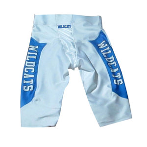 Shorts de football unisexes XL à rayures personnalisées, grande taille, logo brodé, respirant, sublimation, élasthanne/polyester, élastique - Product Image 1