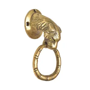 哑光黄铜彩色动物头设计师门挂拉环敲门门铃户外装饰独特门环