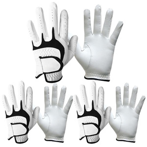 Gants de golf Cabretta en cuir véritable de qualité supérieure Blanc Adulte Exceptionnel Usine Offre Spéciale Design Léger Fit Sports - Product Image 1