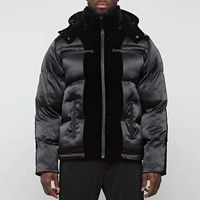 Veste d'hiver à capuche pour hommes Manteaux d'extérieur chauds avec matelassage en toile Manteaux en duvet grande taille pour hommes Vestes pour hommes