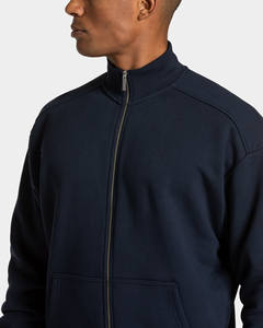 Plus Size Custom Vintage <b>Navy</b> Zip <b>Men's</b> Tracksuits Winter Heavyweight Cotton <b>Fleece</b> 2-Piece Hoodie Sweatpants Set Windproof - Product Image 5