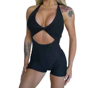 ชุดจั๊มพ์สูทโยคะเปิดหลังสำหรับผู้หญิงชุดบอดี้สูทสำหรับใส่ไปยิมฟิตเนสแบบนุ่มพิเศษ - Product Image 2