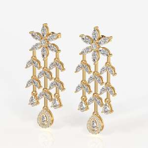 Boucles d'oreilles pendantes Aurora Cascade en moissanite, or 9 carats - Product Image 5