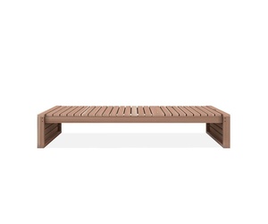 Chaise longue moderne Borra en bois massif de teck avec finition naturelle pour une utilisation en hôtel - Product Image 6