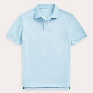 เสื้อโปโลผ้าคอตตอนแขนสั้นสำหรับผู้ชายเสื้อสีทึบไม่มีลายพิมพ์โลโก้แบบ100% สำหรับใส่เล่นกีฬา - Product Image 1