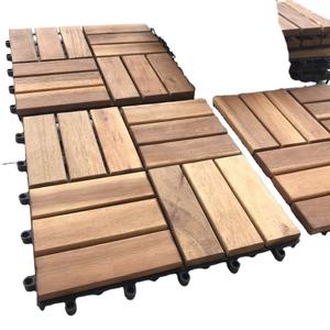 Dalles de terrasse en bois d'acacia faciles à installer, revêtement de sol extérieur à emboîtement - Product Image 1