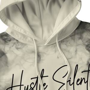 Streetwear d'hiver pour hommes, sweat à capuche polaire Hustle Silently Premium Smoke Print Pullover Casual Gym Fashion Wear Quick Dry - Product Image 6