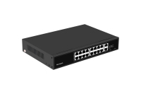 Conmutador POE Ethernet Escritorio no administrado 16 puertos 10/100Mbps Conmutador POE de red inversa con enlace TP de enlace ascendente de 2 puertos