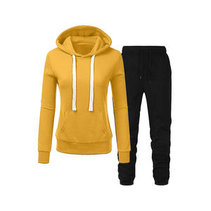 Ensemble de survêtement 2 pièces pour femme, décontracté, style jogging, avec capuche, personnalisable, style urbain, imprimé, écologique - Product Image 3