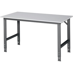 Bench Vise Workbench W1500xD800xH760-1080mm Melamine Worktop Anthracite <b>Grey</b> <b>Frame</b> - Product Image 1