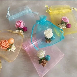 Bolsa de Organza Potli transparente para fiestas de bodas indias Festivales para Halloween Día DE LA MADRE Año Nuevo Ramadán Regalos florales - Product Image 1
