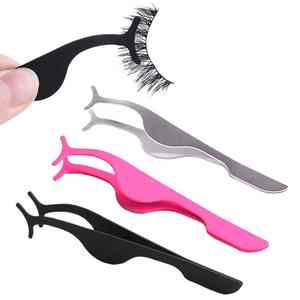 Pinzas para extensión de pestañas de acero inoxidable antiestáticas, herramientas aplicadoras de pestañas multicolores con logotipo personalizado para uso profesional - Product Image 4