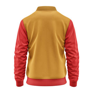 High Quality Custom Made Full Zip Patchwork Solid Eco Friendly Windproof Breathable Loose Formal Spring Varsity Bomber Jacket - Product Image 3