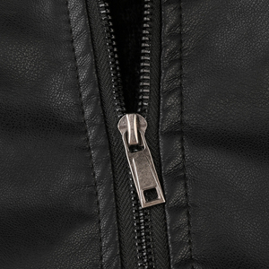 เสื้อแจ็คเก็ตหนังคุณภาพสูงสำหรับผู้ชาย แฟชั่นฤดูหนาว สีแดง สไตล์มอเตอร์ไซค์ สินค้าขายดี ขายส่ง หนังจระเข้ - Product Image 5