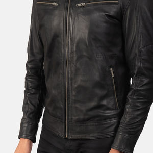 Chaqueta de Cuero Bomber para Hombre en Marrón, Chaqueta de Cuero de Oveja Personalizada para Hombre, Chaqueta de Cuero Acolchada - Product Image 3