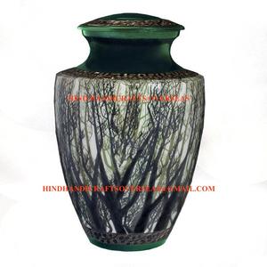 Urna de cremación de aluminio rojo Suministros funerarios Recuerdo de metal Urnas de cenizas funerarias Fabricante y exportador de India - Product Image 4