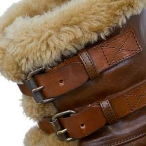 Veste en cuir véritable marron à col long en fourrure de mouton douce et polie à la main, style vintage, hiver, tendance masculine, design en peau de mouton - Product Image 2