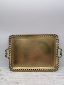 Plateau de service en acier inoxydable avec poignées décoratives en aluminium, parfait pour servir les invités lors des fêtes et des célébrations - Product Image 3