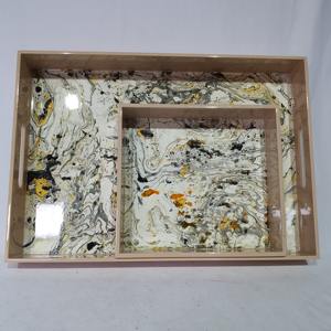 Plateau de service en laque avec logo personnalisable de haute qualité Nouvelle arrivée du Vietnam Plateau en époxy épique en gros - Product Image 2