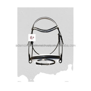 Bandeau à sourcils en cristal de couleur violette de super qualité pour bride anglaise de cheval en cuir de qualité supérieure - Product Image 3