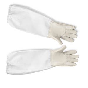 Meilleurs gants d'apiculture en cuir de vachette XL Gants de protection blancs antidérapants confortables en silicone et polyester pour apiculteurs - Product Image 6