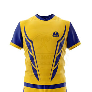Ensemble d'uniformes de rugby sur mesure de haute qualité pour hommes grandes tailles, respirant, séchage rapide, 100 % polyester, teint uni, vente en gros, professionnel - Product Image 4