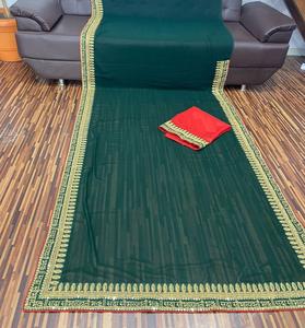 Diseñador indio de Bollywood, Georgette Sari, última Ropa Étnica exclusiva y elegante, Sari, ropa de fiesta nupcial, última exportación de moda - Product Image 4