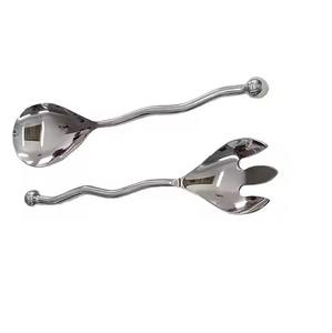 Ensemble de serveurs à salade en acier inoxydable, ustensiles de cuisine de restaurant, nouveau couverts en acier inoxydable de qualité alimentaire - Product Image 2