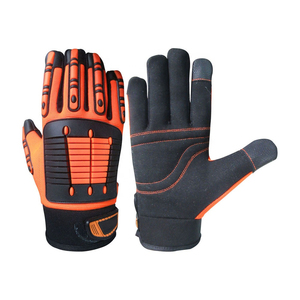 Guantes de seguridad mecánicos de impacto más vendidos para las industrias del petróleo y el gas en guantes de cuero sintético - Product Image 1
