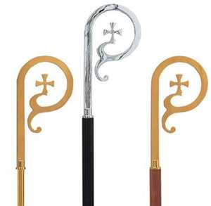 Bishop crozier สำหรับ Christ ที่ทันสมัยทำด้วยโลหะ Crook สดใสเพลาทองโดยรวมเสร็จในวันพ่อทั้งกระโดด crozier - Product Image 6