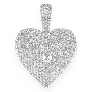 2025 joyería de moissanita de moda GRA certificado VVS moissanita helado goteo corazón colgante encanto Collar para joyería Unisex - Product Image 1