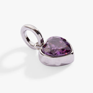Colgante de Amatista en Forma de Corazón, Piedra Natal de Febrero, Gema Morada, Chapado en Oro, Joyería Delicada Hecha a Mano para Mujer - Product Image 3