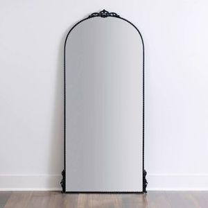 Modern <b>Arched</b> Full Length Mirror With Black <b>Metal</b> <b>Frame</b> for Bedroom and Hallway Decoration - Product Image 3