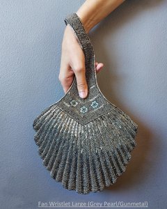 หูหิ้วกระเป๋าทำจากลูกปัดแก้วหลากสี กระเป๋าถือแบบสบายๆ งานฝีมืออินเดีย กระเป๋าทรงบาแกตต์ ทำมือ สีตามสั่ง MS - Product Image 2